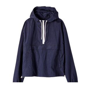 Aritzia Sunday Best Jasmine Navy Blue White Pullover Windbreaker Jacket S
